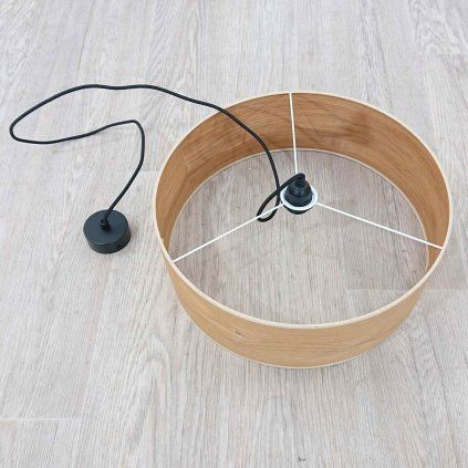 Závěsné svítidlo z dubové dýhy Sotto Luce TSURI XL, o 45 cm