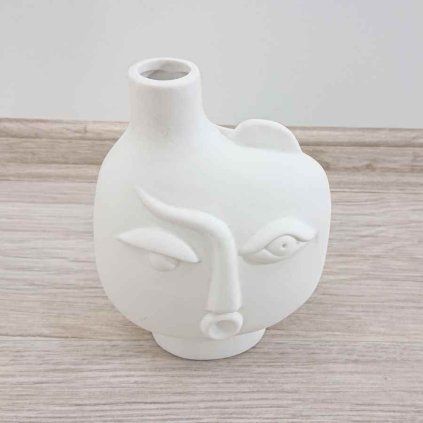 Bílá keramická váza Spherical Face - levá, 16cm Kare