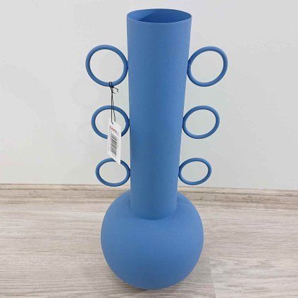 Modrá kovová váza Curly 53cm Kare