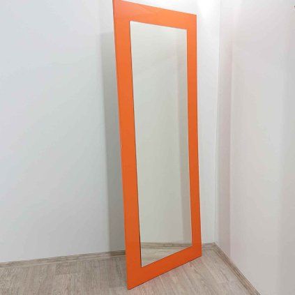 Nástěnné oranžové zrcadlo 80x200 cm
