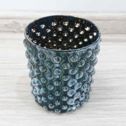 Skleněný svícen modrý 8 cm Clayre & Eef