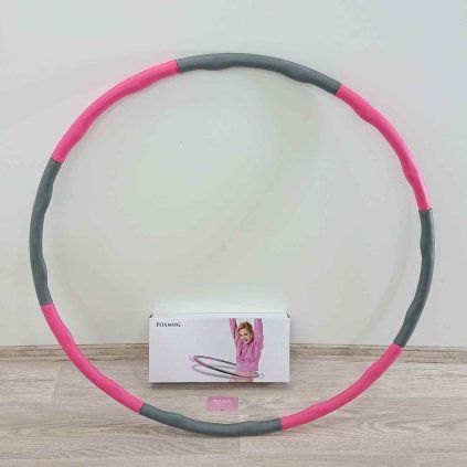 Masážní obruč Hula hop růžovo-šedá