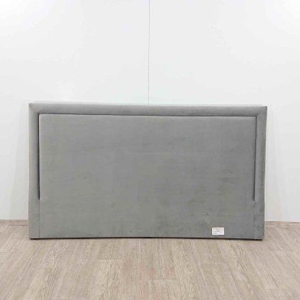 Šedé čalouněné čelo postele 203x117 cm