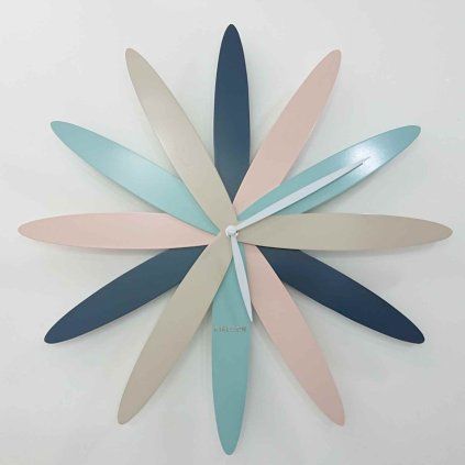 Modré nástěnné hodiny o 45 cm Bloom Karlsson