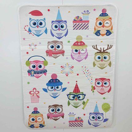 Dětský plyšový koberec soft Owl Winter 120x170 cm Tutumi
