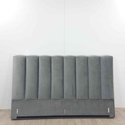 Šedé čalouněné čelo postele 205x123 cm Micadoni