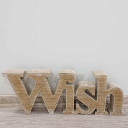 Dřevěná dekorace Wish 45 cm