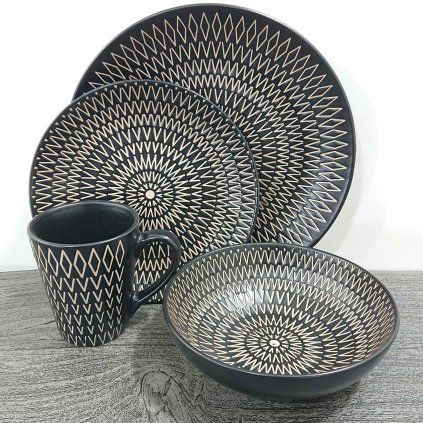 Černý jídelní servis kamenina Creatable moebelix