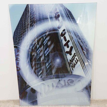 Obraz na skle NY Radio 80x110cm Kare Design