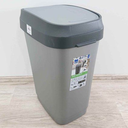 Šedý odpadkový koš 25l Dual Swing Bin M KIS