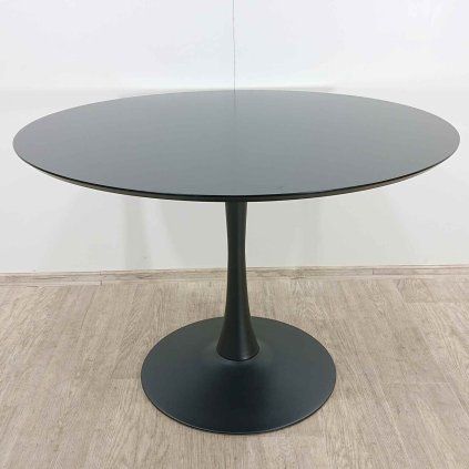 Černý kulatý jídelní stůl Oda o 110 cm Marckeric