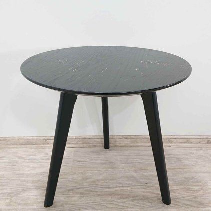 Černý kulatý odkládací stolek o 50 cm