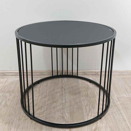 Černý kulatý stolek Hadar 50 cm Kave Home