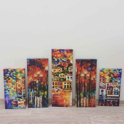 5dílný obraz Bright Houses Vavien Artwork