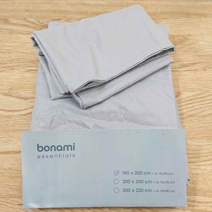Šedé povlečení z mikrosaténu 140x200 cm Basic Bonami Essentials