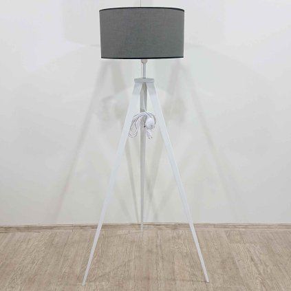 Bílo-šedá stojací lampa o 45 cm