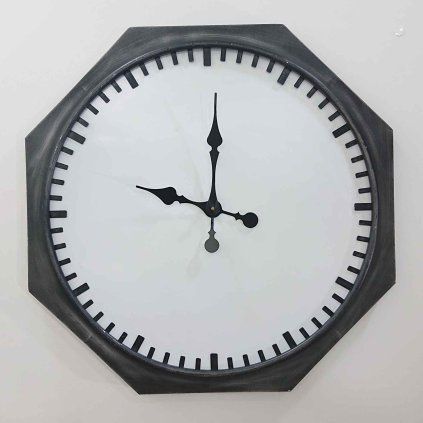 Černé nástěnné hodiny Octagon 66 cm Kare Design