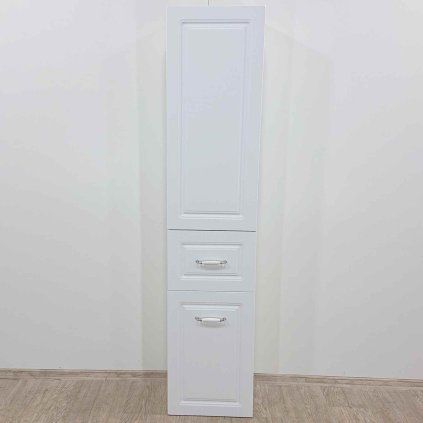 Bílá závěsná koupelnová skříňka s košem 40x184 cm Favolo Sapho