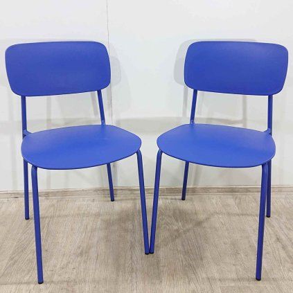 Modré stohovatelné jídelní židle set 2 ks Primary Tomasucci