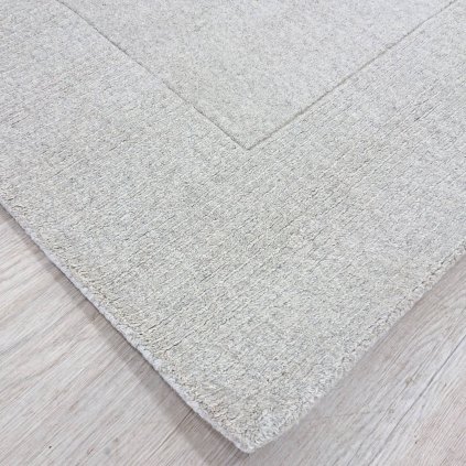 Šedobéžový vlněný koberec 160x230 cm Textured Wool Border Flair Rugs