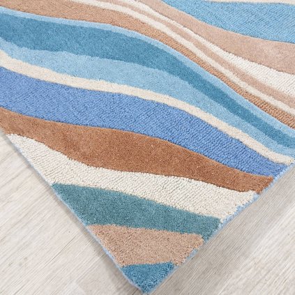 Modrý vlněný koberec Abstract Flow 160x230 cm Flair Rugs