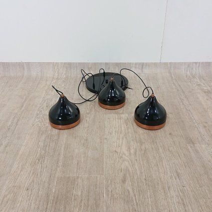 Závěsné svítidlo v černo-měděné barvě pro 3 žárovky Opviq lights Yildo