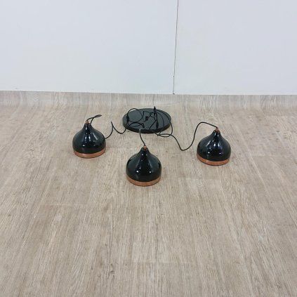 Závěsné svítidlo v černo-měděné barvě pro 3 žárovky Opviq lights Yildo
