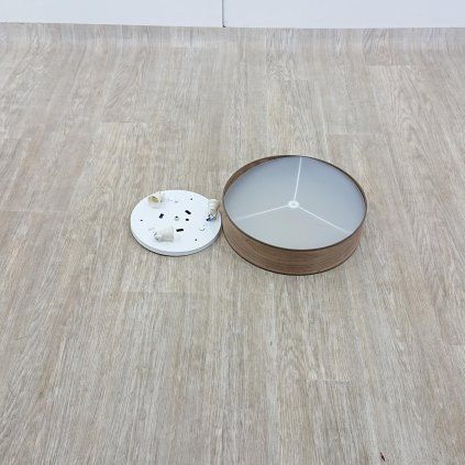 Stropní svítidlo z přírodní dýhy v barvě ořechového dřeva Sotto Luce TSURI L, ? 40 cm