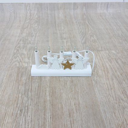 Bílý svícen Star Trading Angels, výška 15 cm