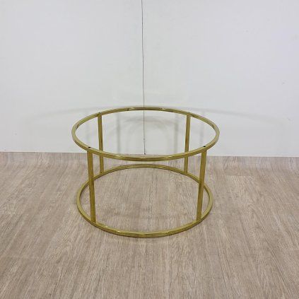 Mramorový konferenční stolek s konstrukcí v barvě mosazi RGE Accent, o 85 cm