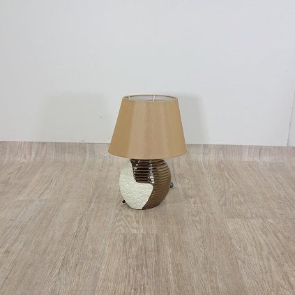 Moderní béžově-bronzová stolní lampa ESLA