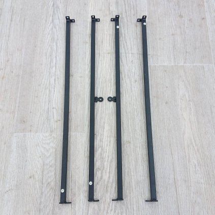 Černá kovová tyč 57 cm, sada 4 ks