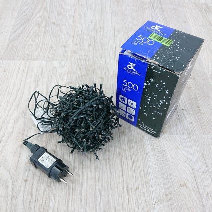 Růžovo-béžový světelný LED řetěz Unimasa, 500 světýlek
