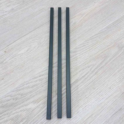Černá kovová tyč 42 cm sada 3 ks