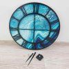 Modré nástěnné hodiny HomeArt Glamour, o 50 cm