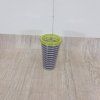 Modro-bílý pruhovaný kelímek se zeleným víčkem Premier Housewares Mimo, 450 ml